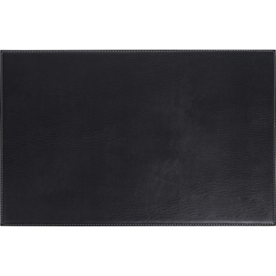 Dacasso Leatherette Square Corner Placemat - Home, Office, Conference Room - 17" Length x 12" Width - Rectangular - Synthetic Suede, Leatherette, Synthetic Leather - Black - 1 Each