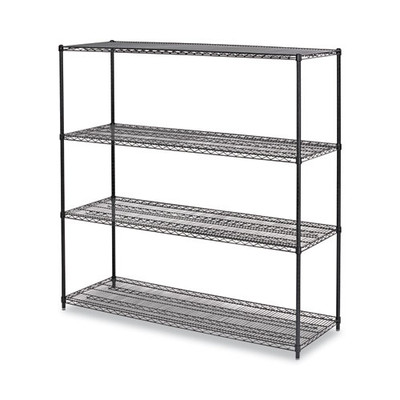 Ba Plus Wire Shelving Kit, 4 Shelves, 72" X 24" X 72", Black Anthracite Plus