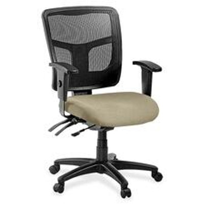 Lorell ErgoMesh Series Managerial Mesh Mid-Back Chair - Forte Pumice Seat Color - Fabric Seat Material - Black Back Color - Black Frame Color - 5-star Base - Black - 1 Each