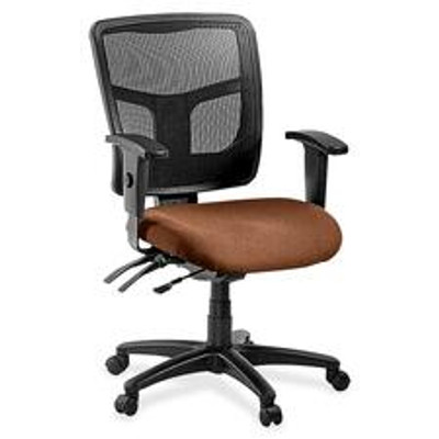 Lorell ErgoMesh Series Managerial Mesh Mid-Back Chair - Canyon Nutmeg Seat Color - Vinyl Seat Material - Black Back Color - Mesh Back Material - Black Frame Color - Mid Back - 5-star Base - 1 Each