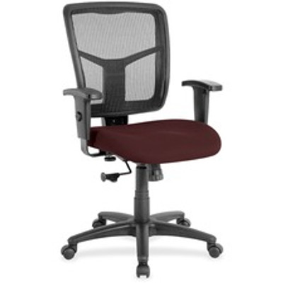 Lorell Ergomesh Managerial Mesh Mid-back Chair - Perfection Burgundy Seat Color - Fabric Seat Material - Black Back Color - Black Frame Color - 5-star Base - 1 Each