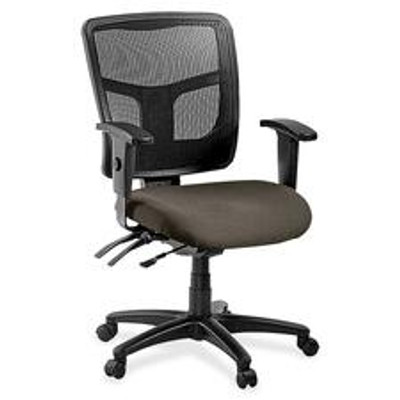 Lorell ErgoMesh Series Managerial Mesh Mid-Back Chair - Shire Stonewall Seat Color - Fabric Seat Material - Black Back Color - Black Frame Color - 5-star Base - Black - 1 Each