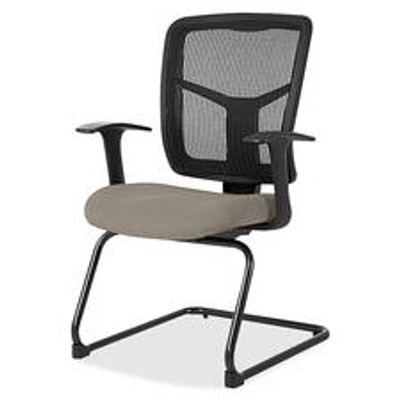 Lorell ErgoMesh Series Mesh Back Guest Chair with Arms - Mesh, Fabric Seat Material - Black Back Color - Mesh Back Material - Cantilever Base - Black - 1 Each