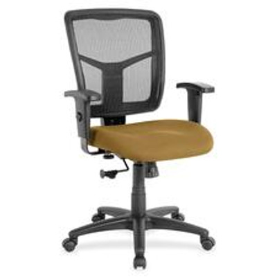 Lorell Ergomesh Managerial Mesh Mid-back Chair - Canyon Nugget Seat Color - Vinyl Seat Material - Black Back Color - Mesh Back Material - Black Frame Color - 5-star Base - 1 Each