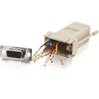 C2G Modular Adapter - 1 x RJ-45 Female - 1 x 9-pin DB-9 Female - Gray - 1 Each