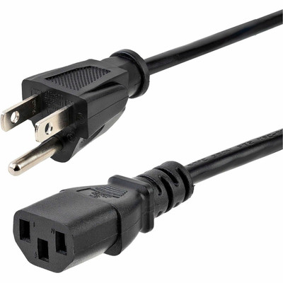 StarTech.com 6ft Computer Power Cord NEMA5-15P to C13 - For PC, Printer, Monitor, Scanner - 125 V AC / 10 A - Black - 6 ft Cord Length - NEMA 5-15P / IEC 60320 C13 - 1 Each