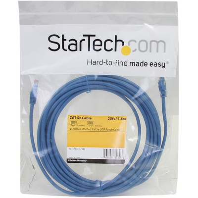 StarTech.com Cat 5e UTP Patch Cable - 25 ft Category 5e Network Cable - First End: 1 x RJ-45 Network - Male - Second End: 1 x RJ-45 Network - Male - Patch Cable - Blue - 1 Each