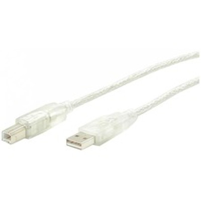 StarTech.com Clear USB 2.0 Cable - 6 ft USB Data Transfer Cable - First End: 1 x USB Type A - Male - Second End: 1 x USB Type B - Male - Transparent - 1 Each