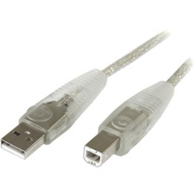 StarTech.com Transparent USB 2.0 Cable - 6 ft USB Data Transfer Cable - First End: 1 x 4-pin USB Type A - Male - Second End: 1 x 4-pin USB Type B - Male - Transparent - 1 Each