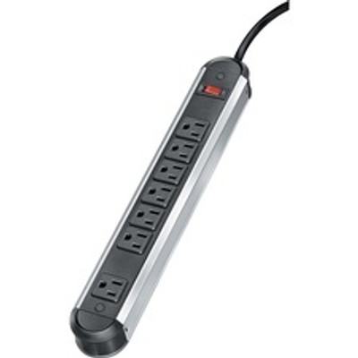 Fellowes 7-Outlet Metal Surge Protector - 7 x NEMA 5-15R - 1250 J - 110 V AC Input - 110 V AC Output - 6 ft