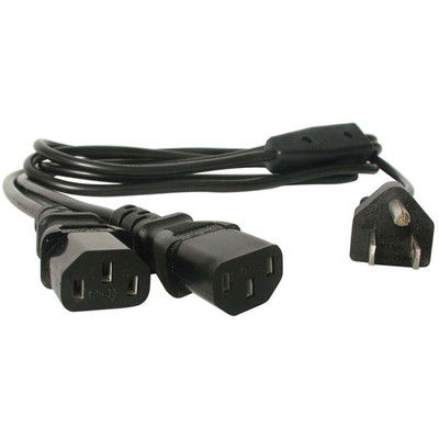 StarTech.com 6ft Computer Power Cord 5-15P to 2x C13 - For Desktop Computer, Scanner, Monitor, Printer - 125 V AC / 10 A - Black - 6 ft Cord Length - NEMA 5-15P / IEC 60320 C13 - 1 Each