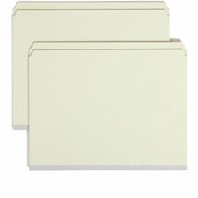 Smead Straight Tab Cut Letter Recycled Top Tab File Folder - 8 1/2" x 11" - 1" Expansion - 25 pt. - Pressboard - Gray, Green - Heavy Duty, Wear Resistant, Tear Resistant - 100% Recycled - 25 / Box