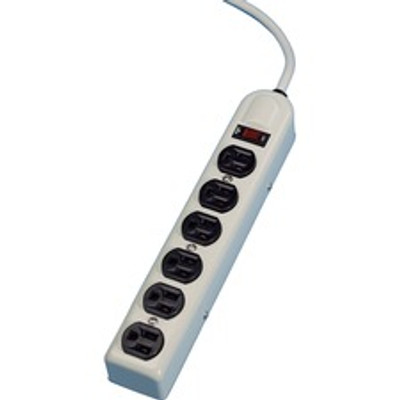 Fellowes 6-Outlet Metal Power Strip - 3-prong - 6 x AC Power - 6 ft Cord - 110 V AC Voltage - Strip - Platinum