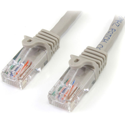 StarTech.com Cat.5e UTP Patch Cable - 1 ft Category 5e Network Cable - First End: 1 x RJ-45 Network - Male - Second End: 1 x RJ-45 Network - Male - Patch Cable - Gray - 1 Each