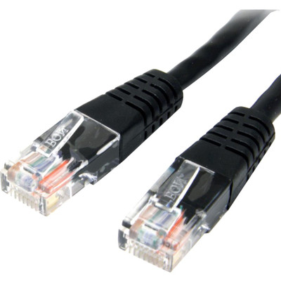StarTech.com Cat. 5E UTP Patch Cable - 25 ft Category 5e Network Cable - First End: 1 x RJ-45 - Male - Second End: 1 x RJ-45 - Male - Patch Cable - Black - 1 Each