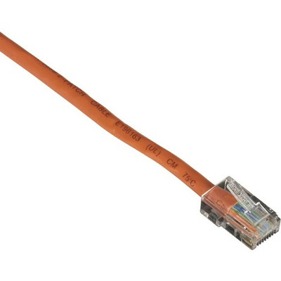 Black Box Cat.5e UTP Patch Network Cable - 15 ft Category 5e Network Cable for Patch Panel, Wallplate, Network Device - First End: 1 x RJ-45 Network - Male - Second End: 1 x RJ-45 Network - Male - Patch Cable - CM - 24 AWG - Orange - 1 Each