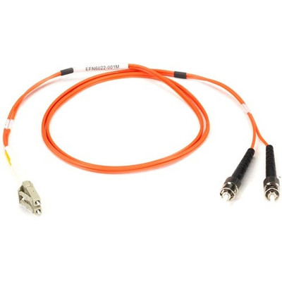 Black Box Fiber Optic Duplex Patch Network Cable - 32.80 ft Fiber Optic Network Cable for Network Device - First End: 2 x ST Network - Male - Second End: 2 x LC Network - Male - Patch Cable - OFNR - 50/125 &micro;m - Orange - 1 Each