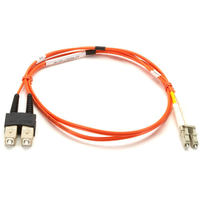 Black Box Fiber Optic Duplex Patch Network Cable - 3.20 ft Fiber Optic Network Cable for Network Device - First End: 2 x SC Network - Male - Second End: 2 x LC Network - Male - Patch Cable - OFNR - 50/125 &micro;m - Orange - 1 Each