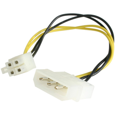 StarTech.com Power Cable Adapter - For Motherboard - 12 V DC - 6" Cord Length - LP4 / ATX - 1 Each - TAA Compliant