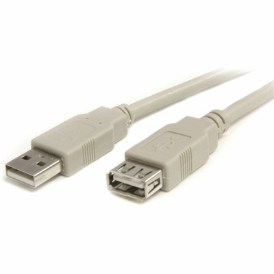 StarTech.com USB 2.0 Extension Cable - 10 ft USB Data Transfer Cable - First End: 1 x 4-pin USB Type A - Male - Second End: 1 x 4-pin USB Type A - Female - Extension Cable - Gray - 1 Each