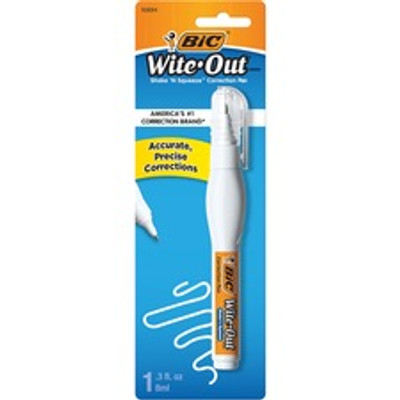 BIC Shake 'n Squeeze Correction Pen, White - Tip Applicator - 8 mL - White - 1 / Pack