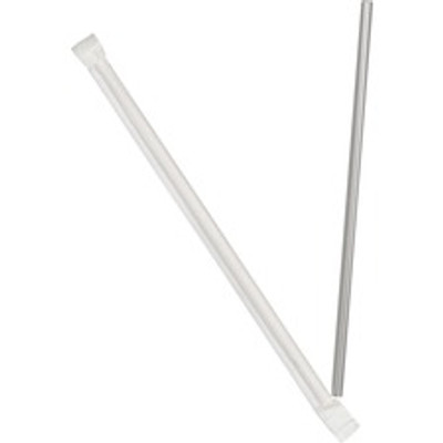 Dixie Jumbo Wrapped Straws by GP Pro - 7.8" Length x 0.2" Diameter - Plastic - Translucent - 500 / Box