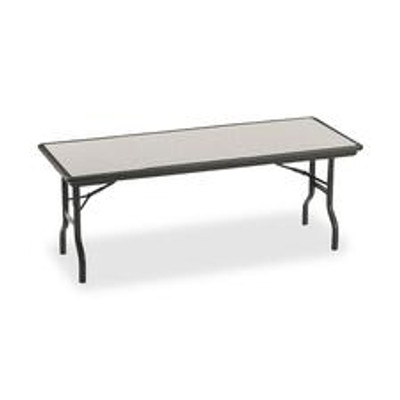 Iceberg IndestrucTable Folding Table - Rectangle Top - 1500 lb Capacity - 30" Table Top Length x 72" Table Top Width - 29" Height - Banquet - Black, Granite, Powder Coated - Polyethylene, Resinite - 1 Each