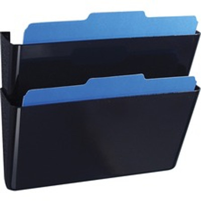 Officemate Mountable Wall File - 7" Height x 13" Width x 4.12" Depth - Black - Plastic - 2 / Box