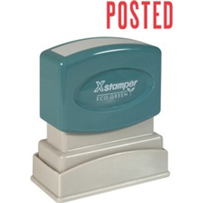 Xstamper POSTED Title Stamp - Message Stamp - POSTED - 0.50" Impression Width x 1.63" Impression Length - 100000 Impression(s) - Red - Recycled - 1 Each