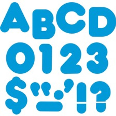 Trend Reusable 2" Ready Alphabet Letters Set - 100 x Capital Letter, 20 x Number, 20 x Punctuation Marks Shape - Casual Style - Precut, Reusable - 2" Height x 9" Length - Blue - Paper - 1 / Pack