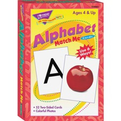 Trend Alphabet Match Me Flash Cards - Learning - Educational - 52 / Set