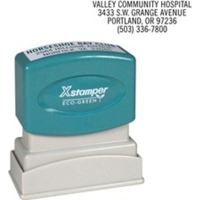 Xstamper Custom Return Address Pre-inked Stamp - Custom Message Stamp - 0.50" Impression Width x 1.62" Impression Length - 50000 Impression(s) - Recycled - 1 Each