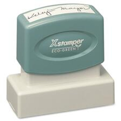 Xstamper Pre-Inked Stamp - Custom Message Stamp - 0.69" Impression Width x 1.93" Impression Length - 50000 Impression(s) - Recycled - 1 Each
