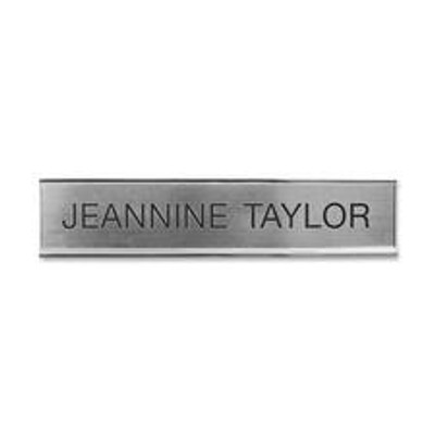 Xstamper Standard Aluminum Desk Sign - 10" Width x 2" Height - Aluminum - Silver - 1 Each