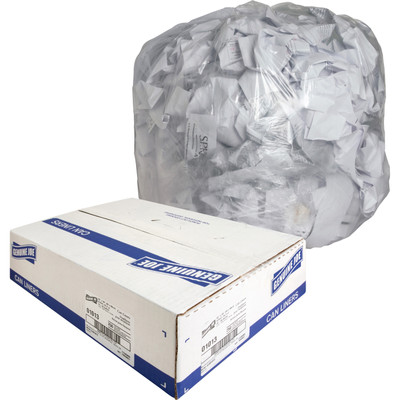 Genuine Joe Clear Trash Can Liners - Medium Size - 33 gal Capacity - 39" Length x 33" Width x 0.60 mil (15 Micron) Thickness - Low Density - Clear - 250/Box - 1 / Carton