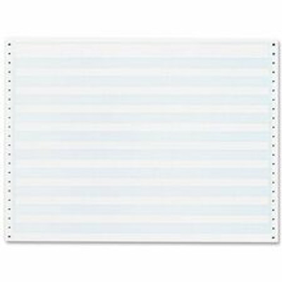 Sparco 1/2" Blue Bar 1-part Computer Paper - 14 7/8" x 11" - 20 lb Basis Weight - Perforated - Blue Bar - 2400 / Carton