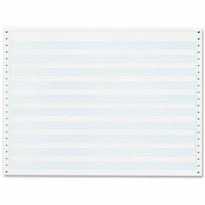 Sparco 1/2" Blue Bar 1-part Computer Paper - 14 7/8" x 11" - 20 lb Basis Weight - Perforated - Blue Bar - 2400 / Carton