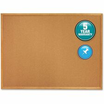 Quartet Classic Series Cork Bulletin Board - 36" Board Height x 60" Board Width - Brown Natural Cork Surface - Self-healing, Flexible, Durable - Oak Frame - 1 Each