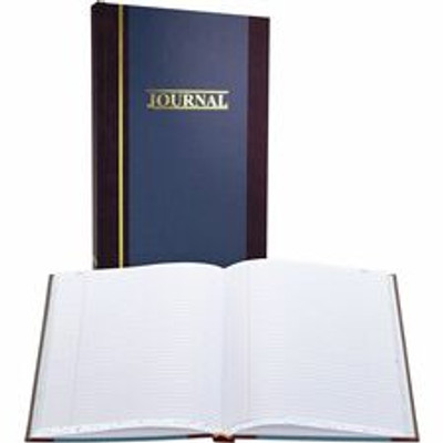 Wilson Jones S300 Record Ruled Account Journal - 300 Sheet(s) - 7.25" x 11.75" Sheet Size - Blue - White Sheet(s) - Blue Cover - 1 Each
