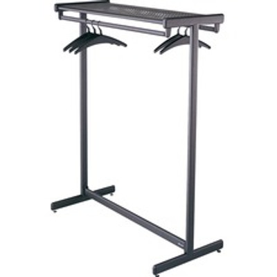 Quartet Double-Sided Garment Rack - Freestanding - 48" Width x 61.50" Height - Black Powder Coat - 1 Each