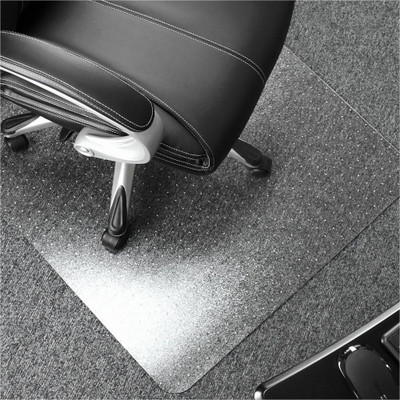 Floortex Polycarbonate Rectangular Chair Mat for Carpets up to 1/2" - 48" x 60" - Home, Office, Carpeted Floor, Floor - 60" Length x 48" Width x 0.085" Depth x 0.090" Thickness - Rectangular - Polycarbonate - Clear - 1 Each - TAA Compliant