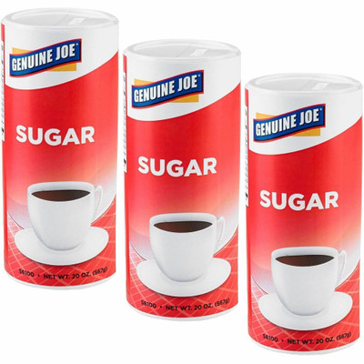 Genuine Joe Sugar - 20 oz (567 g) - Natural Sweetener - 3 / Pack