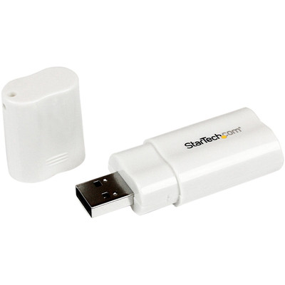 StarTech.com USB 2.0 to External Stereo Audio Adapter - 1 x Type A USB 2.0 USB Male - 1 x Mini-phone Audio In Female, 1 x Mini-phone Audio Out Female - White - 1 Each - TAA Compliant