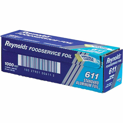 Reynolds Pactiv611 Standard FoodService Aluminum Foil - 1000 ft Width x 12" Length - 1 Wrap(s) - Silver - 1 Each