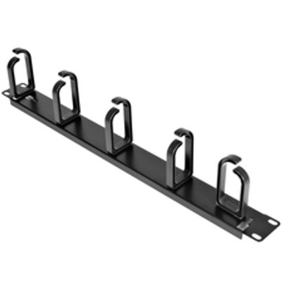 StarTech.com 1U 19in Metal Rackmount Cable Management Panel - Cable Management Panel - Black - 1U Rack Height x 19" Panel Width x 3.50" Length - Steel, ABS Plastic - 1 Each - TAA Compliant