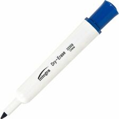 Integra Chisel Point Dry-erase Markers - Chisel, Bold Marker Point - Blue Ink - Fiber Tip - Writing - 12 / Box