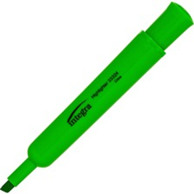 Integra Chisel Desk Liquid Highlighters - Chisel Marker Point - Green Ink - 1 Dozen