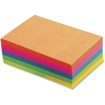 TOPS Fluorescent Memo Sheets - 500 Sheets - 20 lb Basis Weight - 4" x 6" Sheet Size - Assorted Paper - Acid-free, Heavyweight - 500 / Pack