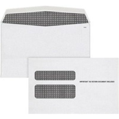 TOPS Double Window Tax Form Envelopes - Security - 24 lb - Self-sealing - White - Wove - 50 / Pack