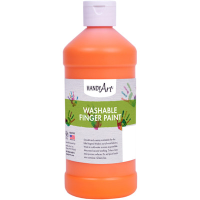 Handy Art Washable Finger Paint - 1 Color(s) - Orange - 16 oz - Washable - 1 Each